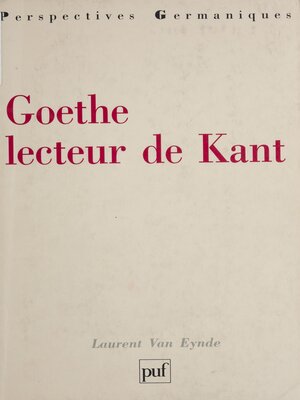 cover image of Goethe lecteur de Kant